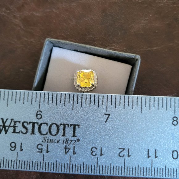 New! Yellow moissanite and zircon earrings in sterling silver, stunning! - Picture 6 of 8